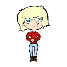 comic cartoon friendly woman N2