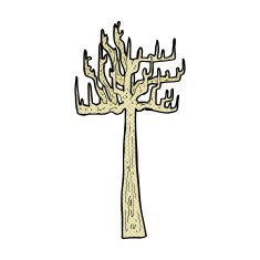 old bare tree comic cartoon