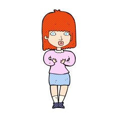 comic cartoon shocked woman N3