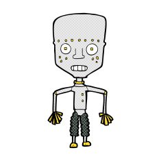 funny comic cartoon robot N2