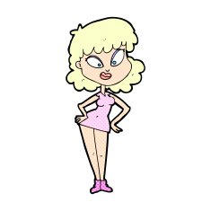 comic cartoon woman with hands on hips N2