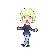 comic cartoon suprised woman N3