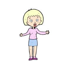 comic cartoon woman making excuses N2
