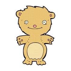 comic cartoon happy little teddy bear N2