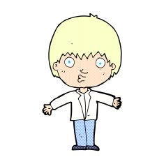 comic cartoon amazed boy