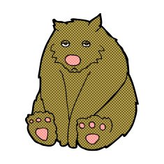 comic cartoon sad bear