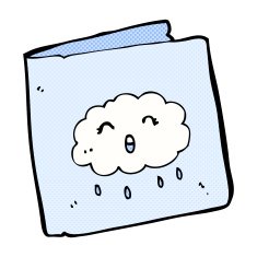 comic cartoon card with cloud pattern