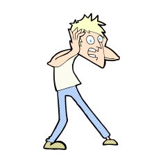 comic cartoon man panicking