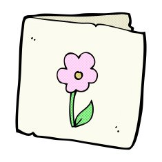 comic cartoon flower greeting card
