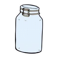 comic cartoon glass jar