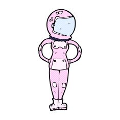 comic cartoon female astronaut N2