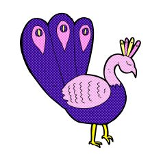 comic cartoon peacock