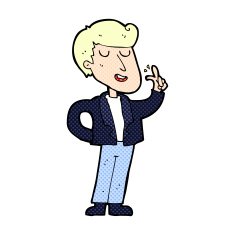 comic cartoon cool guy snapping fingers