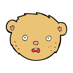 comic cartoon teddy bear face