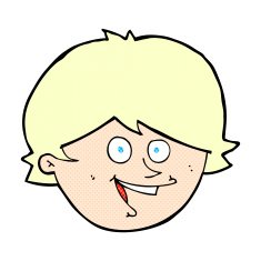 comic cartoon happy boy face N2