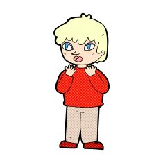 comic cartoon worried person