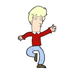 comic cartoon rushing man