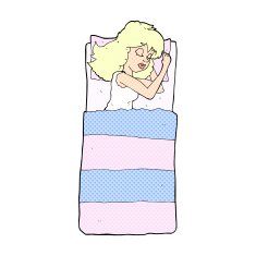 comic cartoon sleeping woman