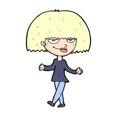 comic cartoon smug looking woman