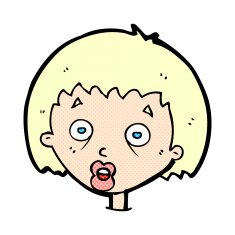 comic cartoon shocked woman N4