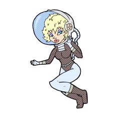 comic cartoon space woman