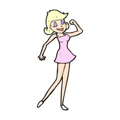 comic cartoon woman with can do attitude