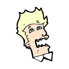 comic cartoon frightened man N2