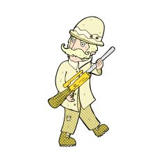 comic cartoon big game hunter