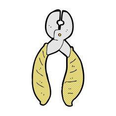 comic cartoon strong pliers
