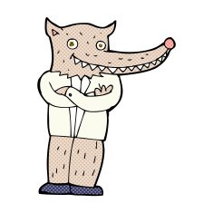 comic cartoon wolf man