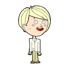 comic cartoon happy surprised boy