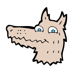 comic cartoon wolf head N2