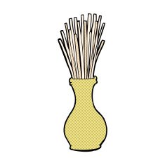 comic cartoon reeds in vase