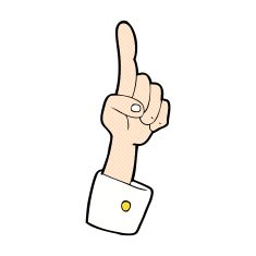 comic cartoon pointing hand N3