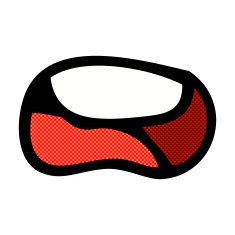 comic cartoon unhappy mouth