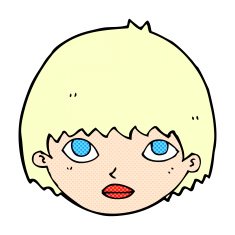 comic cartoon girl staring