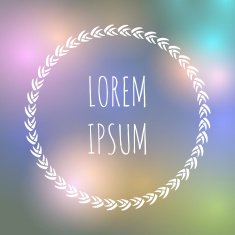 Vector hand drawn wreath on blurred background N3