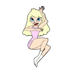 comic cartoon woman in lingerie