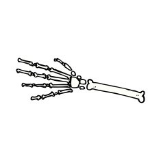 comic cartoon skeleton hand