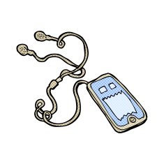 comic cartoon music player