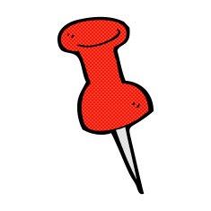 comic cartoon drawing pin