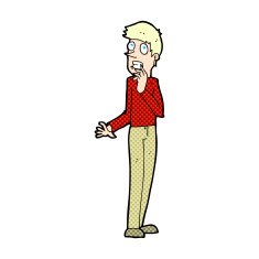 comic cartoon worried man N2