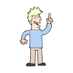 comic cartoon man with great new idea