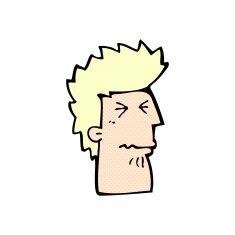 comic cartoon unhappy man