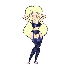 comic cartoon woman in lingerie N2