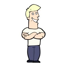 comic cartoon grinning man N2