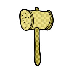 comic cartoon wooden hammer