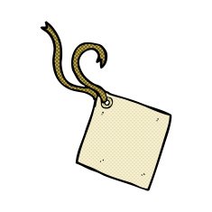 comic cartoon gift tag