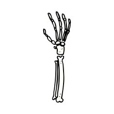 comic cartoon skeleton hand N2