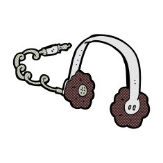 comic cartoon headphones